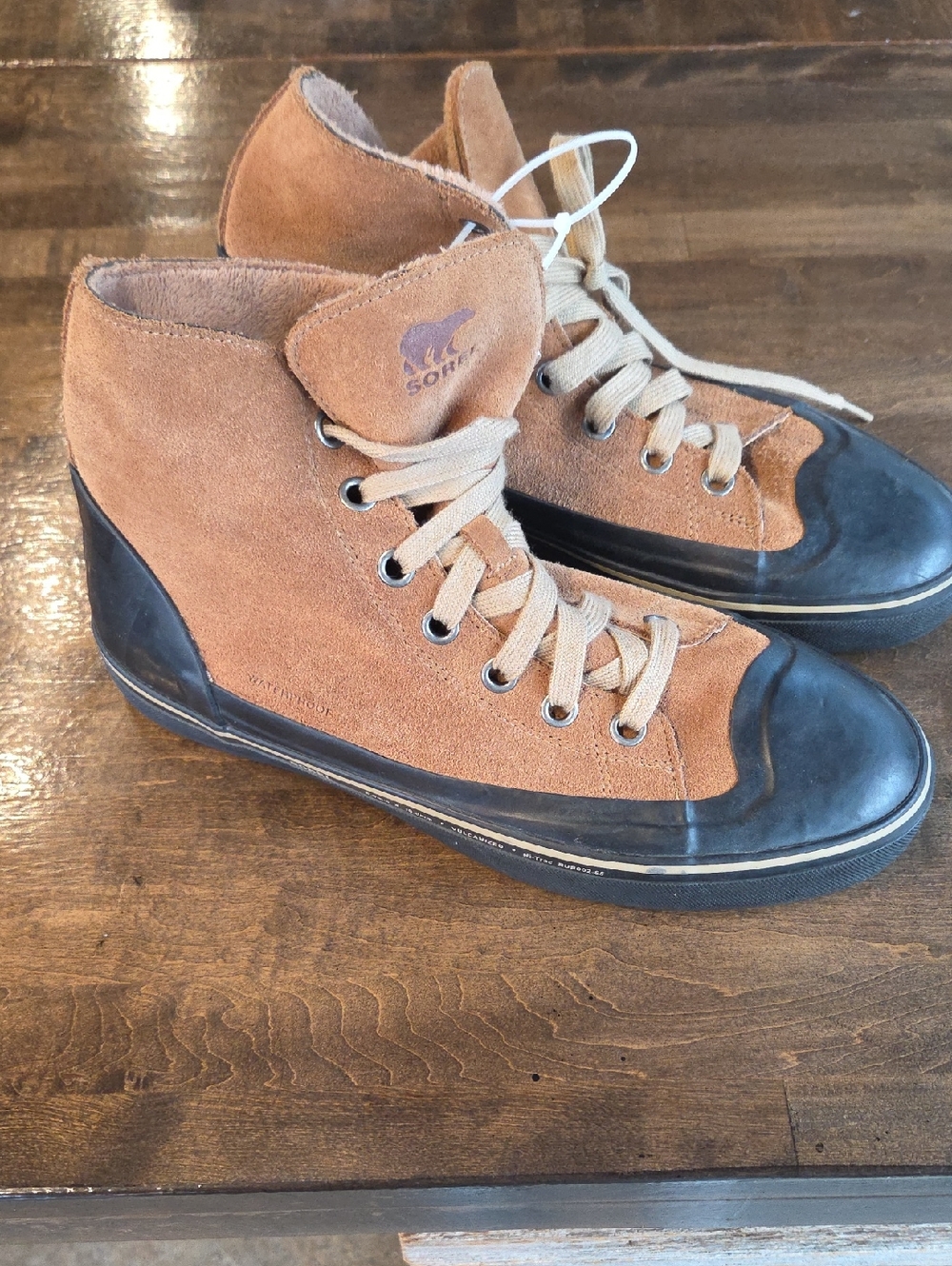 Sorel Size 12 Men's Tan Suede High-Top Waterproof Insulated Sneakers Boots